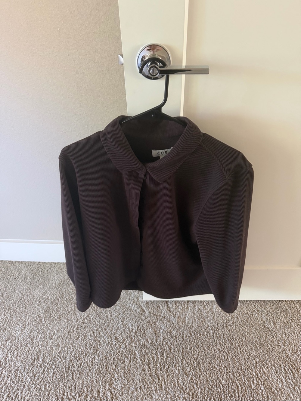 COS Dark Brown Ribbed Sweater